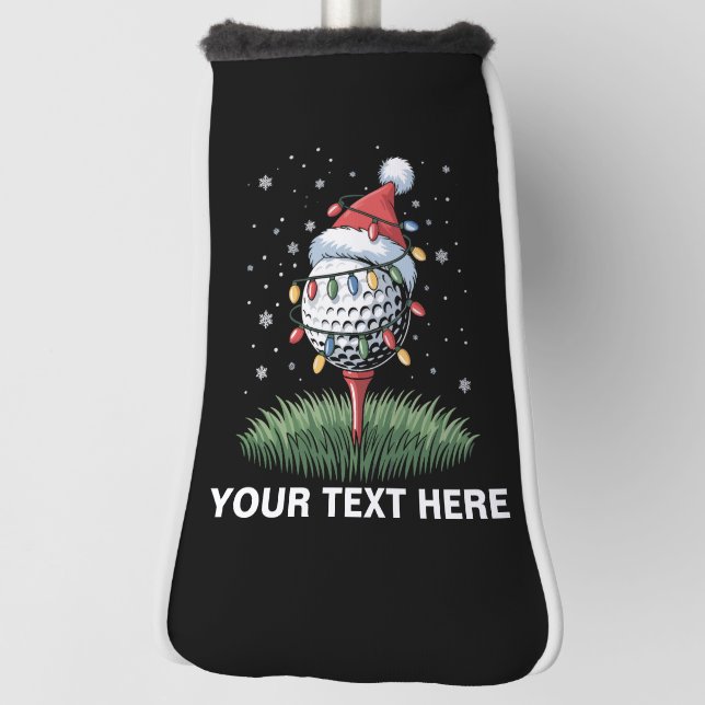 Personalized Golf Ball Christmas Tree Santa Hat  Head Cover (Rotate 90)