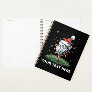Personalized Golf Ball Christmas Tree Santa Hat Planner