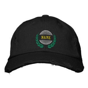 Personalized Golf Ball Design With Wreath And Name Embroidered Hat