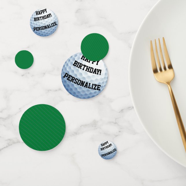 Personalized Golf Ball Happy Birthday Confetti (Group)