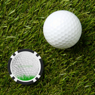 Personalized Golf Ball in Grass Marker Poker Chips