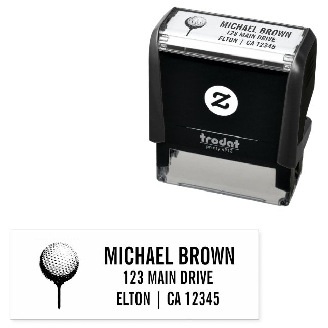 Personalized Golf Ball logo Self-inking Stamp (In Situ)
