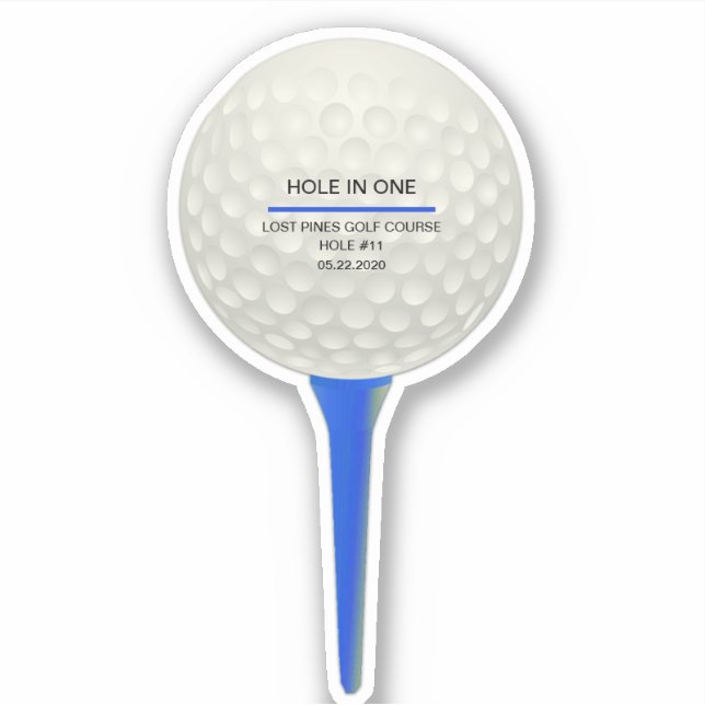 Personalized Golf Ball on Blue Tee  (Front)
