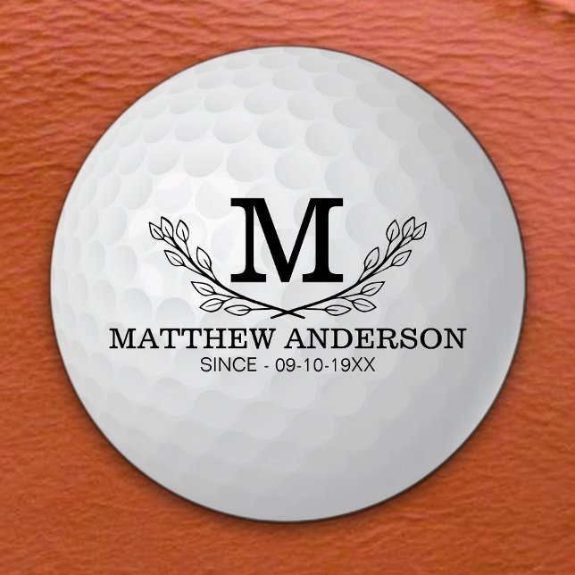 Personalized Golf Ball Pattern Name Monogram Age (Creator Uploaded)
