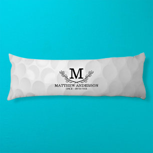 Personalized Golf Ball Pattern Name Monogram Age Body Pillow