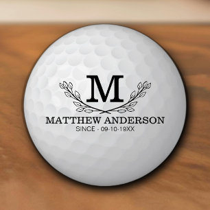 Personalized Golf Ball Pattern Name Monogram Age Ceramic Knob