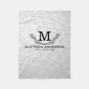 Personalized Golf Ball Pattern Name Monogram Age Fleece Blanket