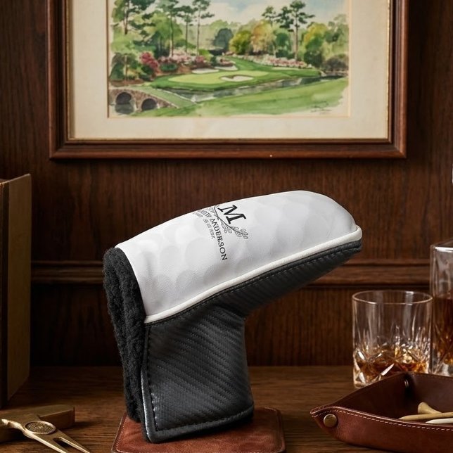 Personalized Golf Ball Pattern Name Monogram Age Head Cover (Creator Uploaded)