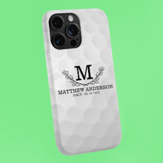 Personalized Golf Ball Pattern Name Monogram Age iPhone 11Pro Max Case