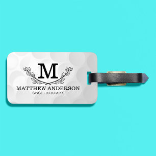 Personalized Golf Ball Pattern Name Monogram Age Luggage Tag