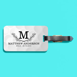 Personalized Golf Ball Pattern Name Monogram Age Luggage Tag