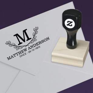 Personalized Golf Ball Pattern Name Monogram Age Rubber Stamp