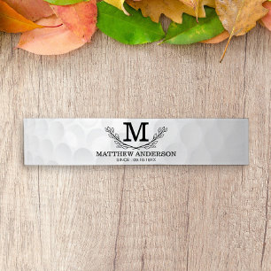 Personalized Golf Ball Pattern Name Monogram Age Short Table Runner