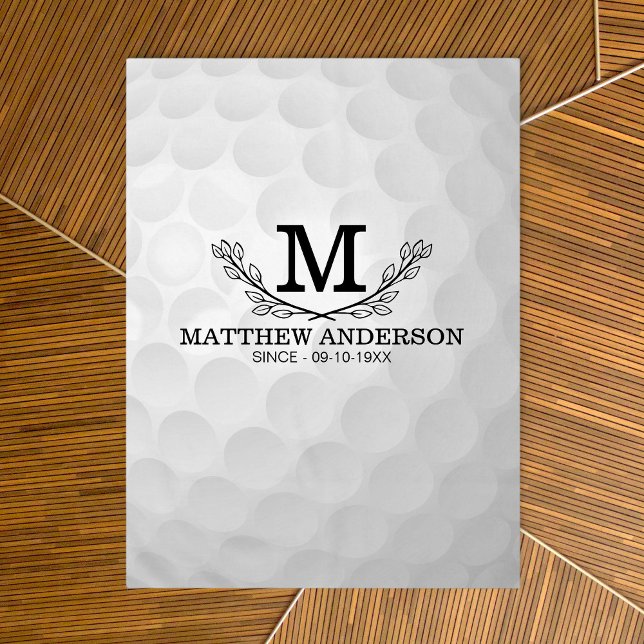 Personalized Golf Ball Pattern Name Monogram Age Tablecloth (Creator Uploaded)