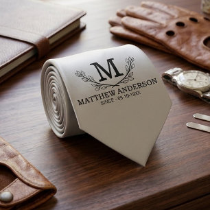 Personalized Golf Ball Pattern Name Monogram Age Tie