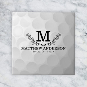 Personalized Golf Ball Pattern Name Monogram Age Tile