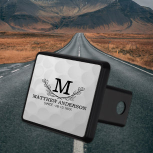 Personalized Golf Ball Pattern Name Monogram Age Trailer Hitch Cover
