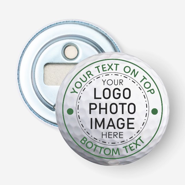 Personalized Golf Ball Photo Logo Custom Bottle Opener (Front)