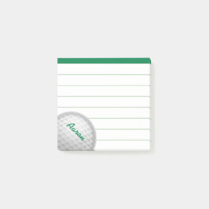 Personalized Golf Ball Post It Notes Gift