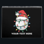 Personalized Golf Ball Santa Hat Christmas Lights Calendar<br><div class="desc">Personalized Golf Ball Santa Hat Christmas Golfing Xmas Lights</div>