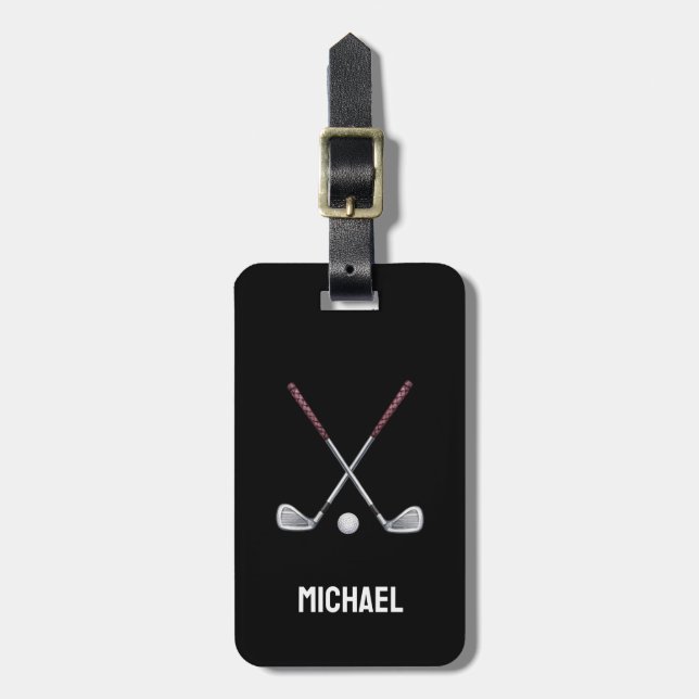 Personalized Golf Ball sticks Player         Luggage Tag (Front Vertical)