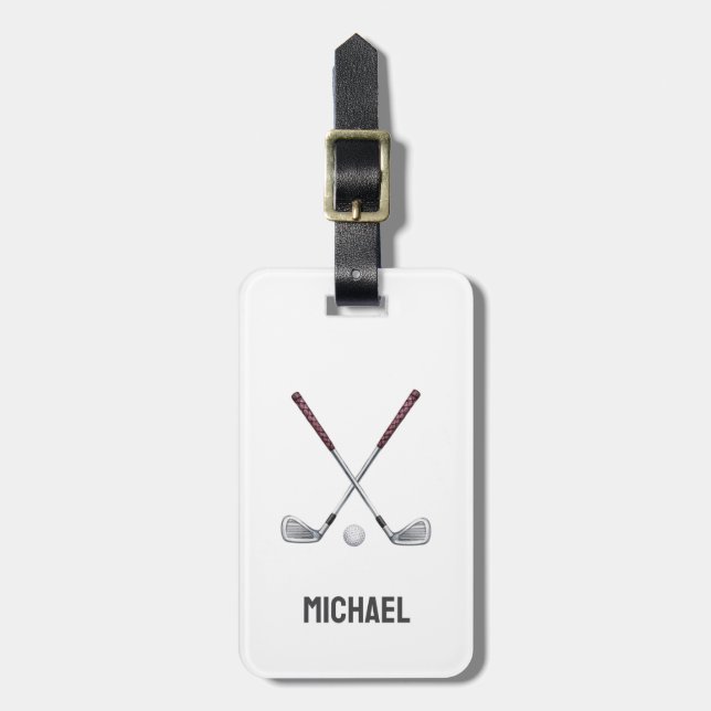 Personalized Golf Ball sticks Player         Luggage Tag (Front Vertical)