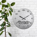 Personalized Golf Ball Wall Clock<br><div class="desc">Fun,  personalized golf ball on this custom wall clock</div>