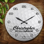 Personalized Golf Ball Wall Clock<br><div class="desc">Fun,  personalized golf ball on this custom wall clock</div>