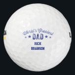 Personalized Golf Ball World's Greatest Dad<br><div class="desc">"World's Greatest Dad" with personalized name golf ball in blue.  Customize with your father's name.</div>