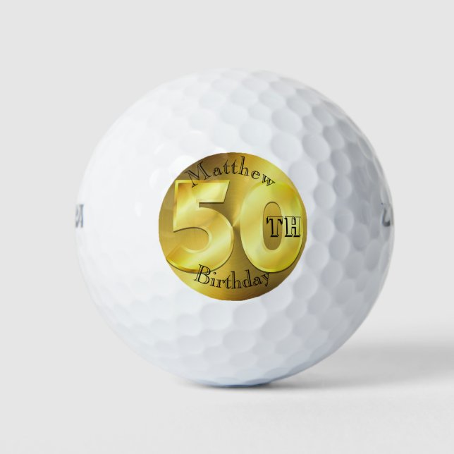 Personalized Golf Balls For 50th Birthday (Front)