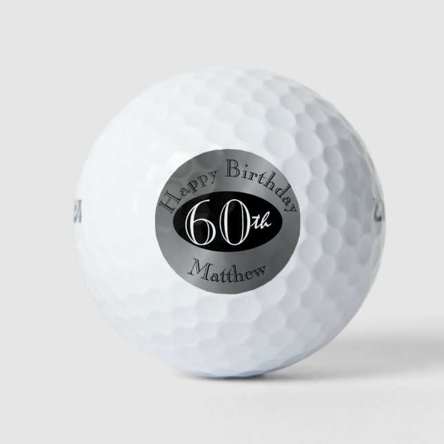 Personalized Golf Balls For 60th Birthday (Front)