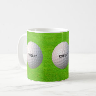 Personalized Golf Balls on Greens Golfer Coffee Mug
