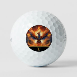 Personalized Golf Balls with a Bold Flaming Eagle