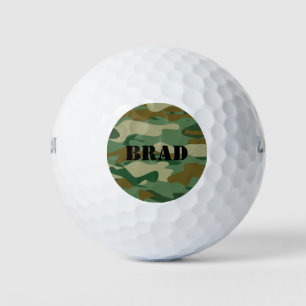 Personalized golf balls with green army camo colou