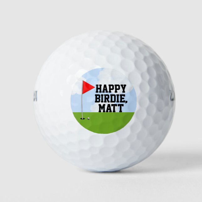 Personalized Golf Birthday Collectable Golf Balls (Front)