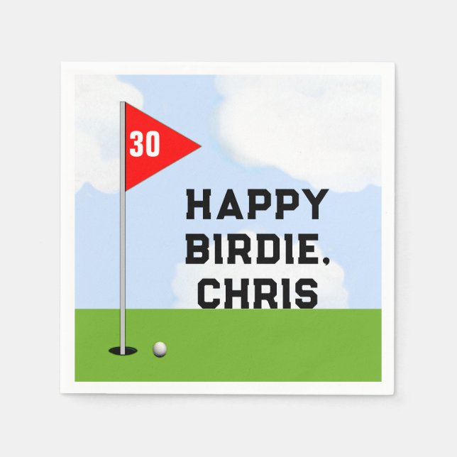 Personalized Golf Birthday Napkin (Front)