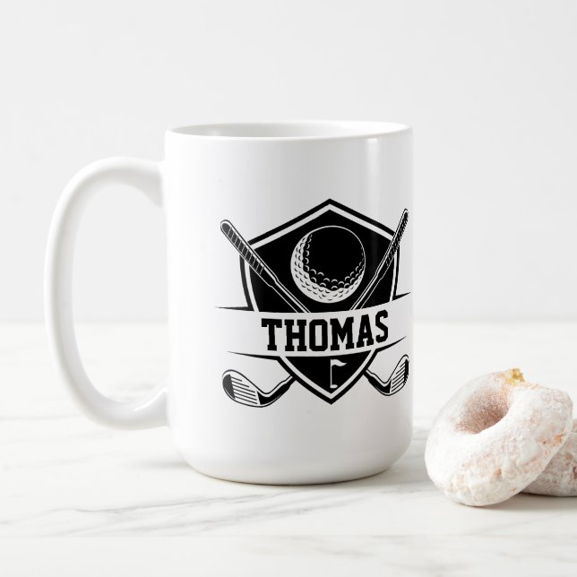 Personalized Golf Cart Coffee Mug (With Donut)