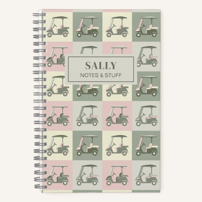 Personalized Golf Cart  Notebook (Front)
