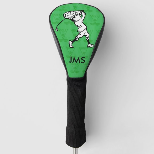 Personalized golf cartoon golfer head cover (Front)