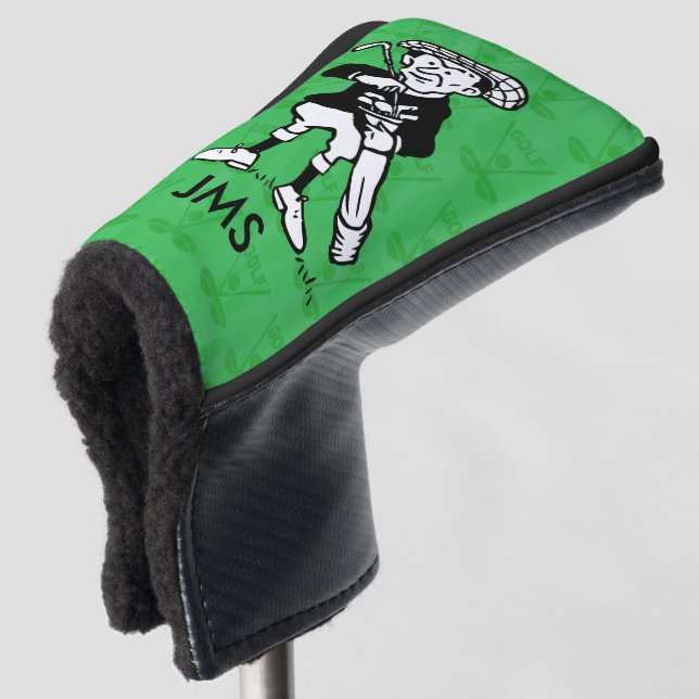 Personalized golf cartoon golfer head cover (3/4 Front)