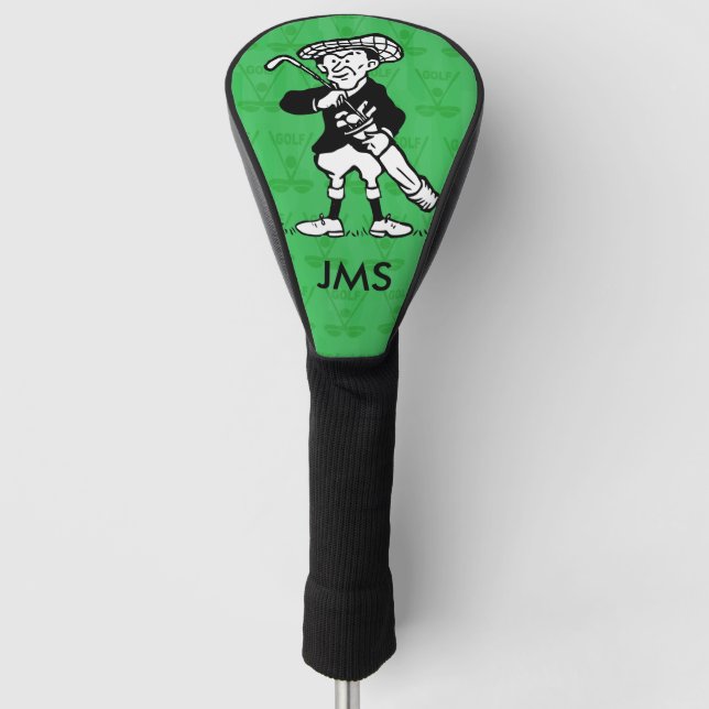 Personalized golf cartoon golfer head cover (Front)