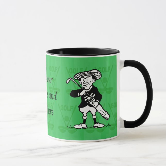 Personalized golf cartoon golfer mug (Right)