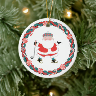 Personalized Golf Christmas Collectable Ceramic Ornament