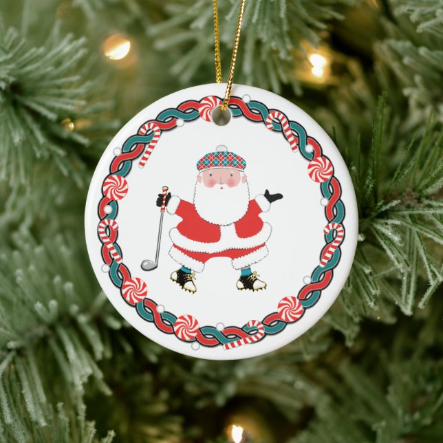 Personalized Golf Christmas Collectable Ceramic Ornament (Tree)