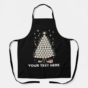 Personalized Golf Christmas Tree Equipment Family Apron