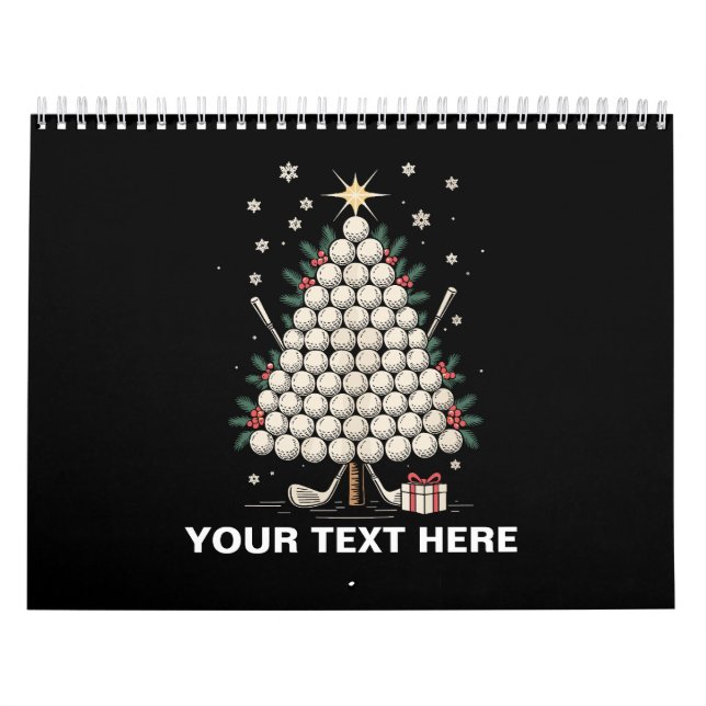 Personalized Golf Christmas Tree Equipment Family Calendar (Cover)