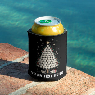 Personalized Golf Christmas Tree Equipment Family Can Cooler
