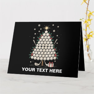 Personalized Golf Christmas Tree Equipment Family Card