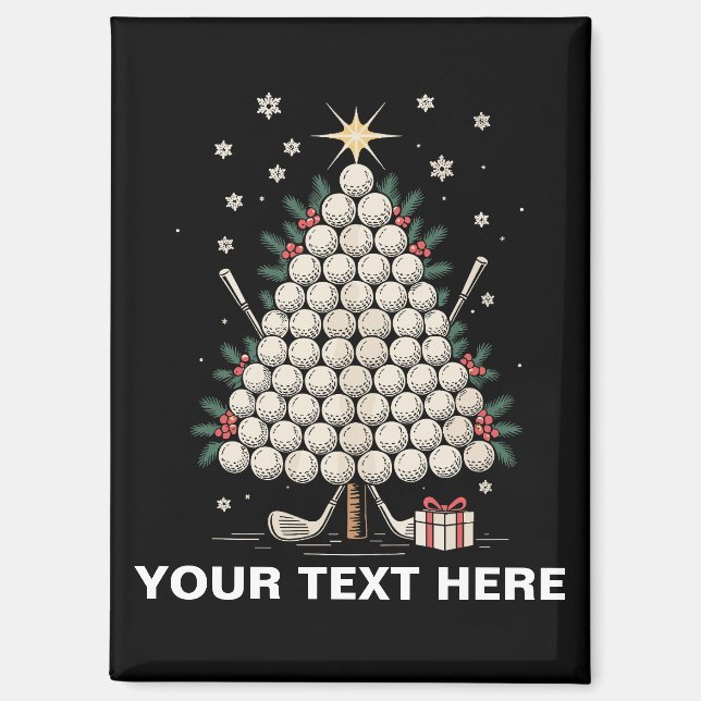 Personalized Golf Christmas Tree Equipment Family Magnet (Front)