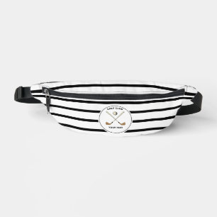 Personalized Golf Club Golfer Black Striped  Fanny Pack